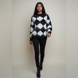 Ann Taylor Factory Sweater. NWT. Size Medium. Black and White. Long sleeve soft